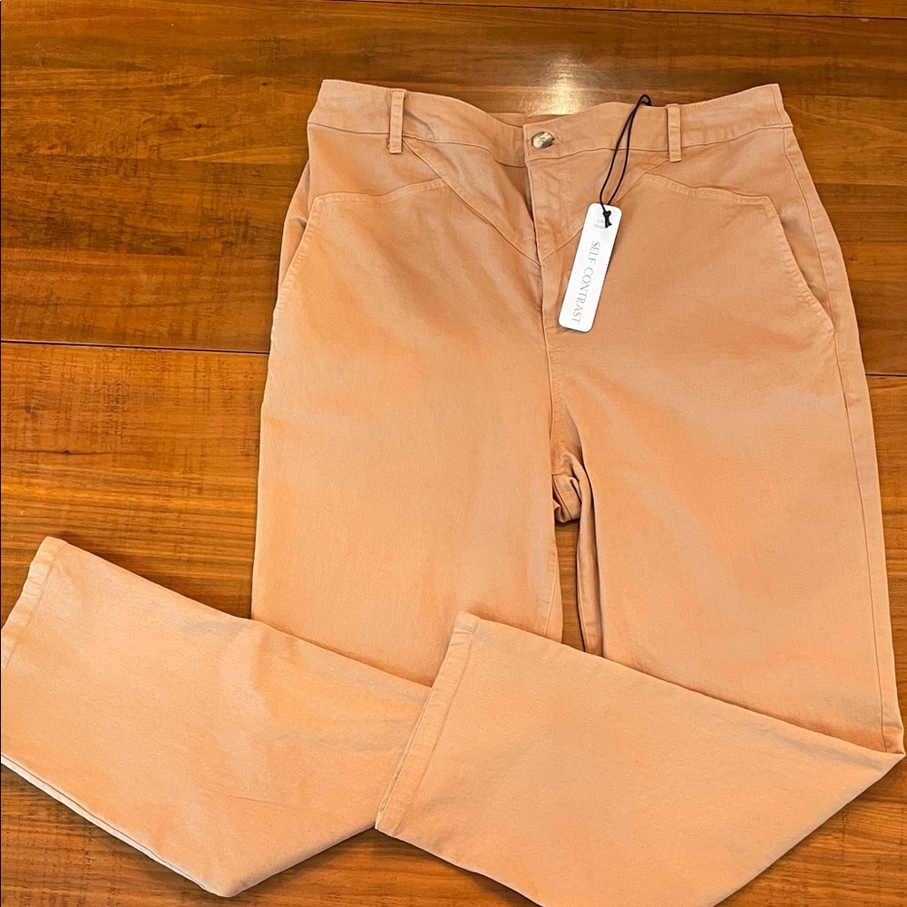 NWT SELF-CONTRAST women’s  Straight-Leg chino size L